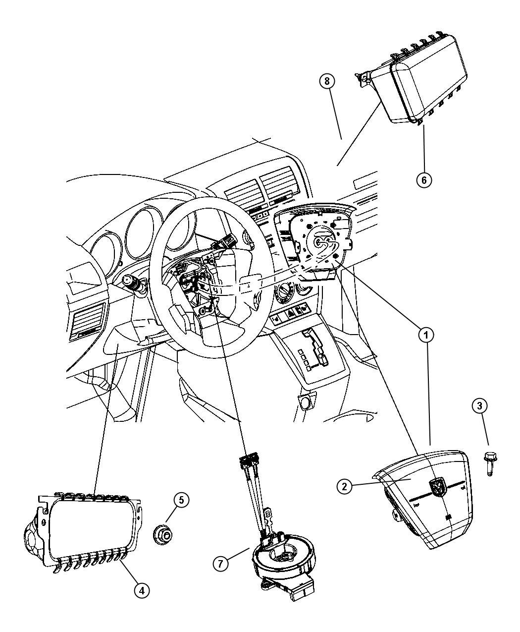 Diagram Airbags and Clocksprings. for your Chrysler 300  M