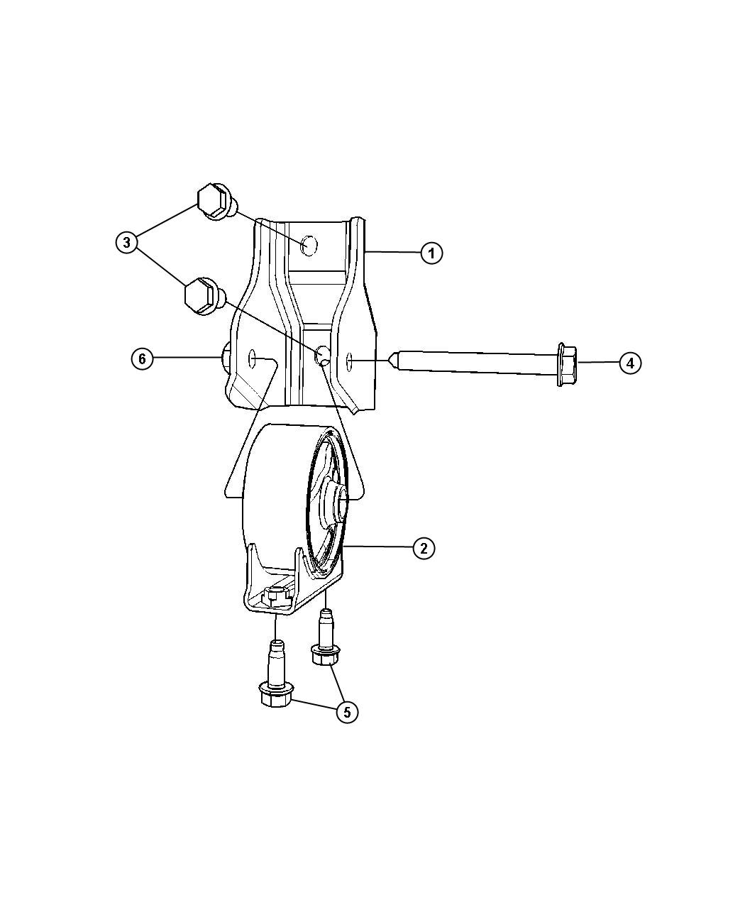 Diagram Torque Support, Front. for your 2002 Chrysler 300  M 