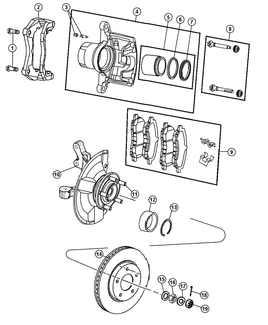 Diagram Brakes,Front. for your Dodge