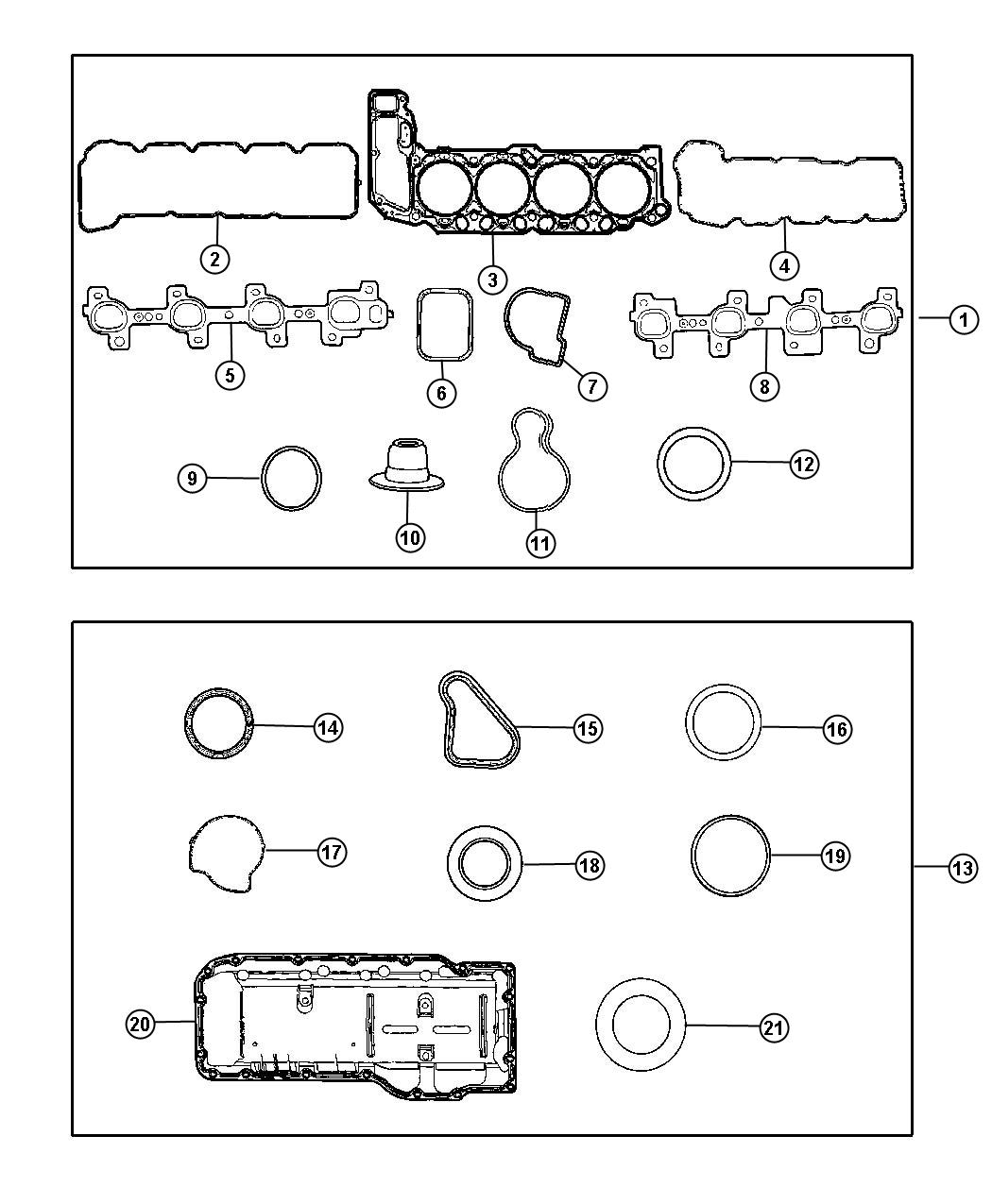 Diagram Gasket Packages 4.7L [4.7L V8 MPI Engine] [4.7L V8 FFV Engine]. for your Chrysler