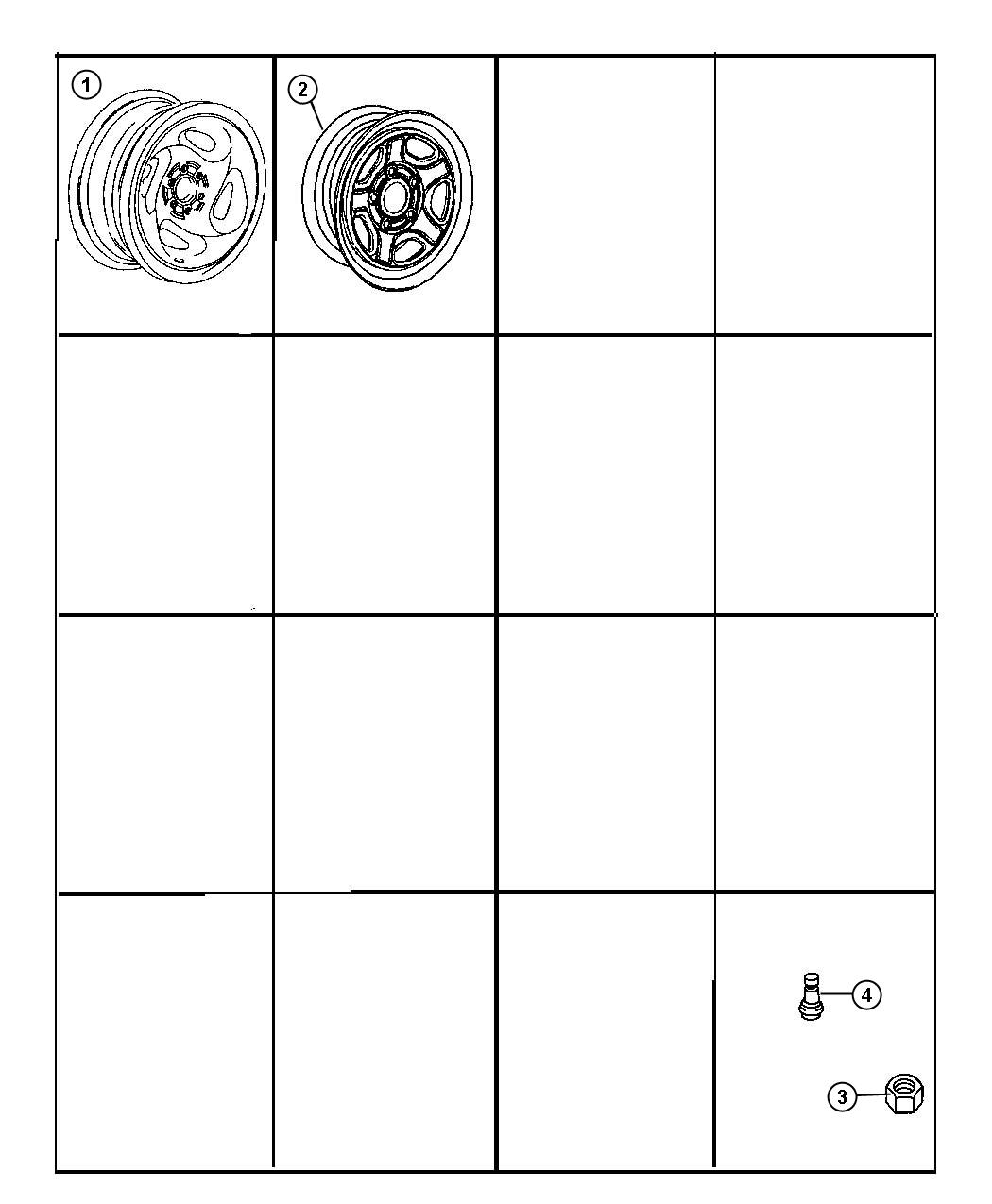 Diagram Wheels and Hardware. for your 2008 Chrysler Pacifica   