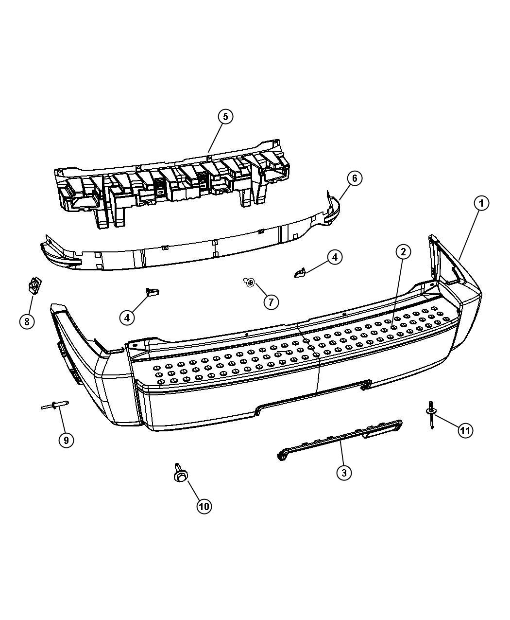 Diagram Bumper, Rear. for your 2010 Ram 5500   