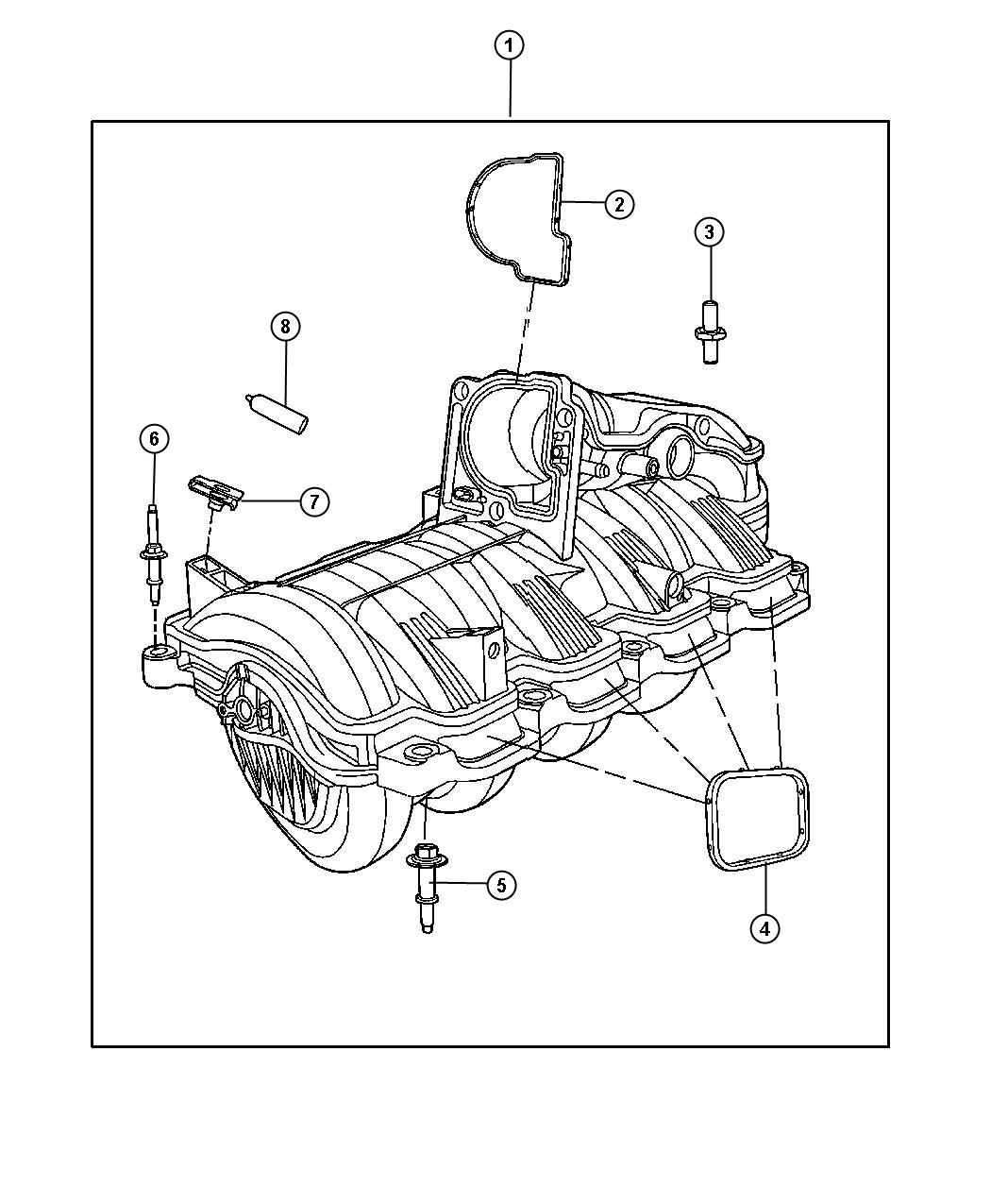 Diagram Intake Manifold And Mounting 4.7L [4.7L V8 MPI Engine] [4.7L V8 FFV Engine]. for your Chrysler