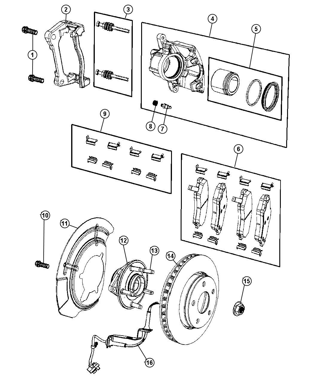 Diagram Brakes,Front. for your Dodge