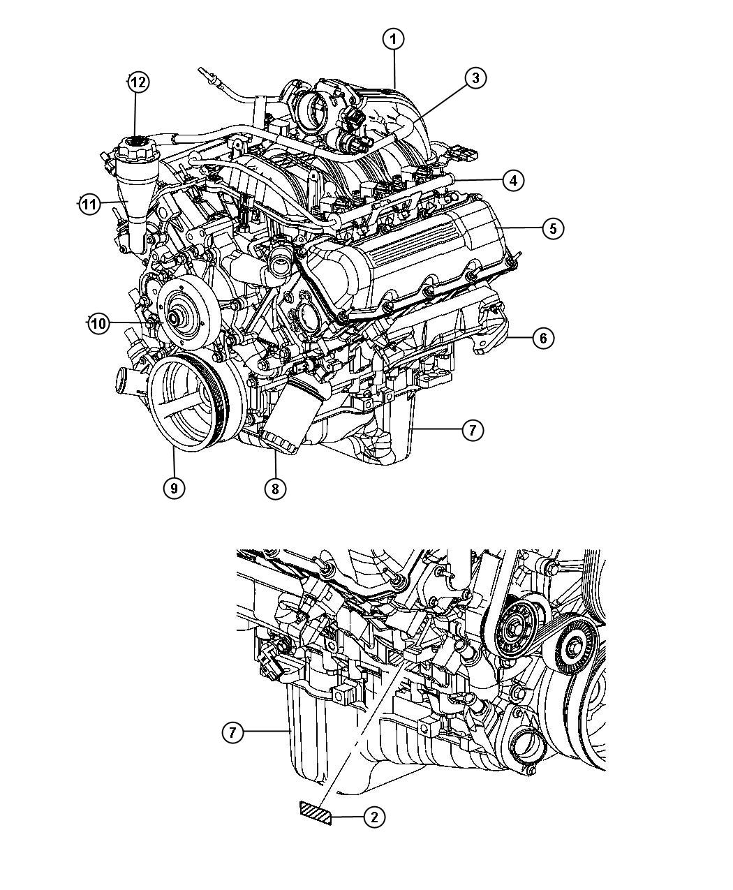 Diagram Engine Assembly And Identification 3.7L [3.7L V6 Engine]. for your 2003 Dodge Dakota   