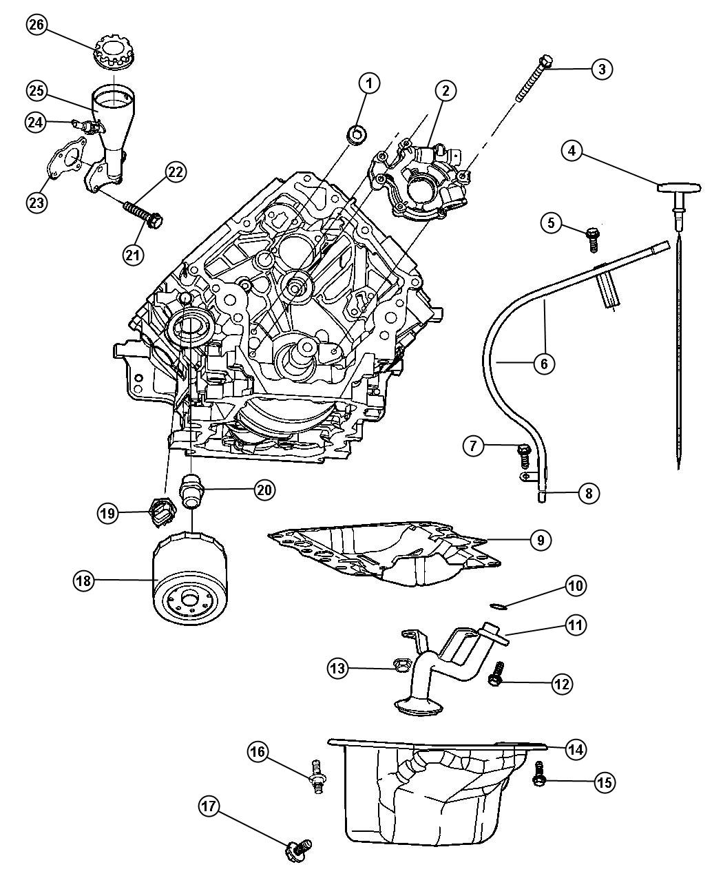 Diagram Engine Oiling 3.7L [3.7L V6 Engine]. for your 2001 Chrysler 300  M 