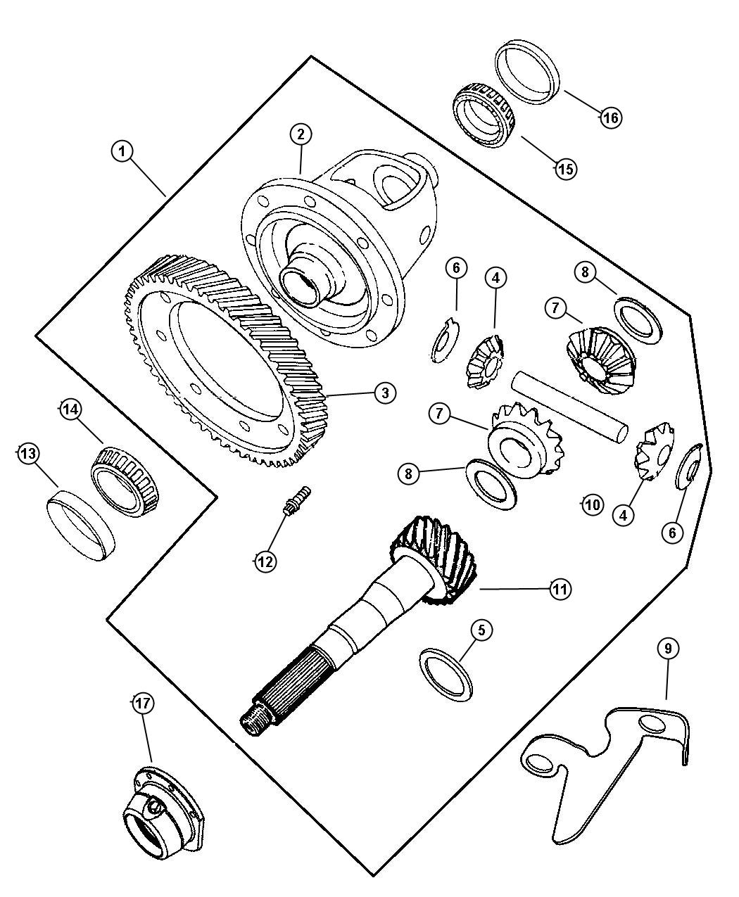 Diagram Differential. for your 2007 Chrysler PT Cruiser Touring  