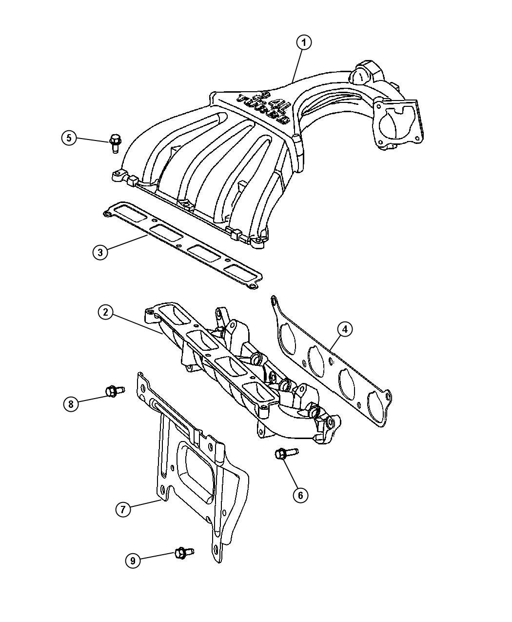 Diagram Intake Manifold. for your Chrysler PT Cruiser  