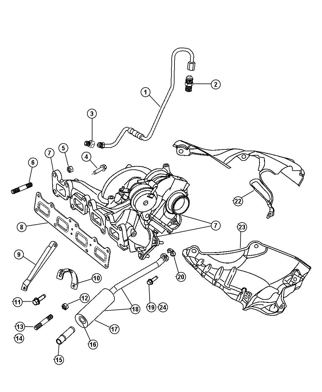 Diagram Exhaust Manifold With Turbocharger. for your Chrysler PT Cruiser  