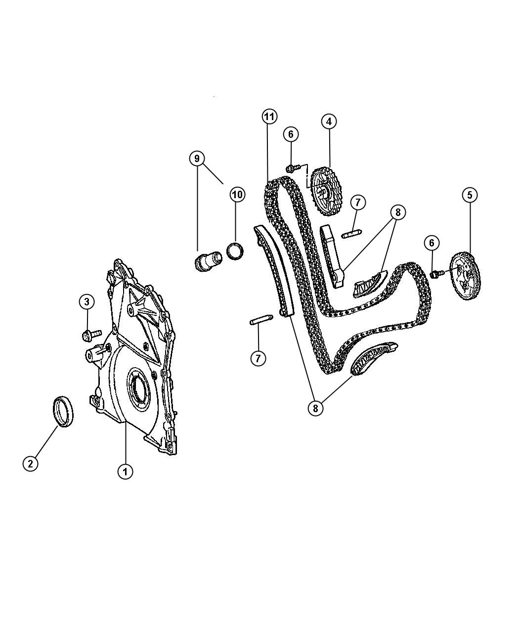 Diagram Front Cover And Timing Drive 3.0L Diesel [3.0L V6 Turbo Diesel Engine]. for your Chrysler