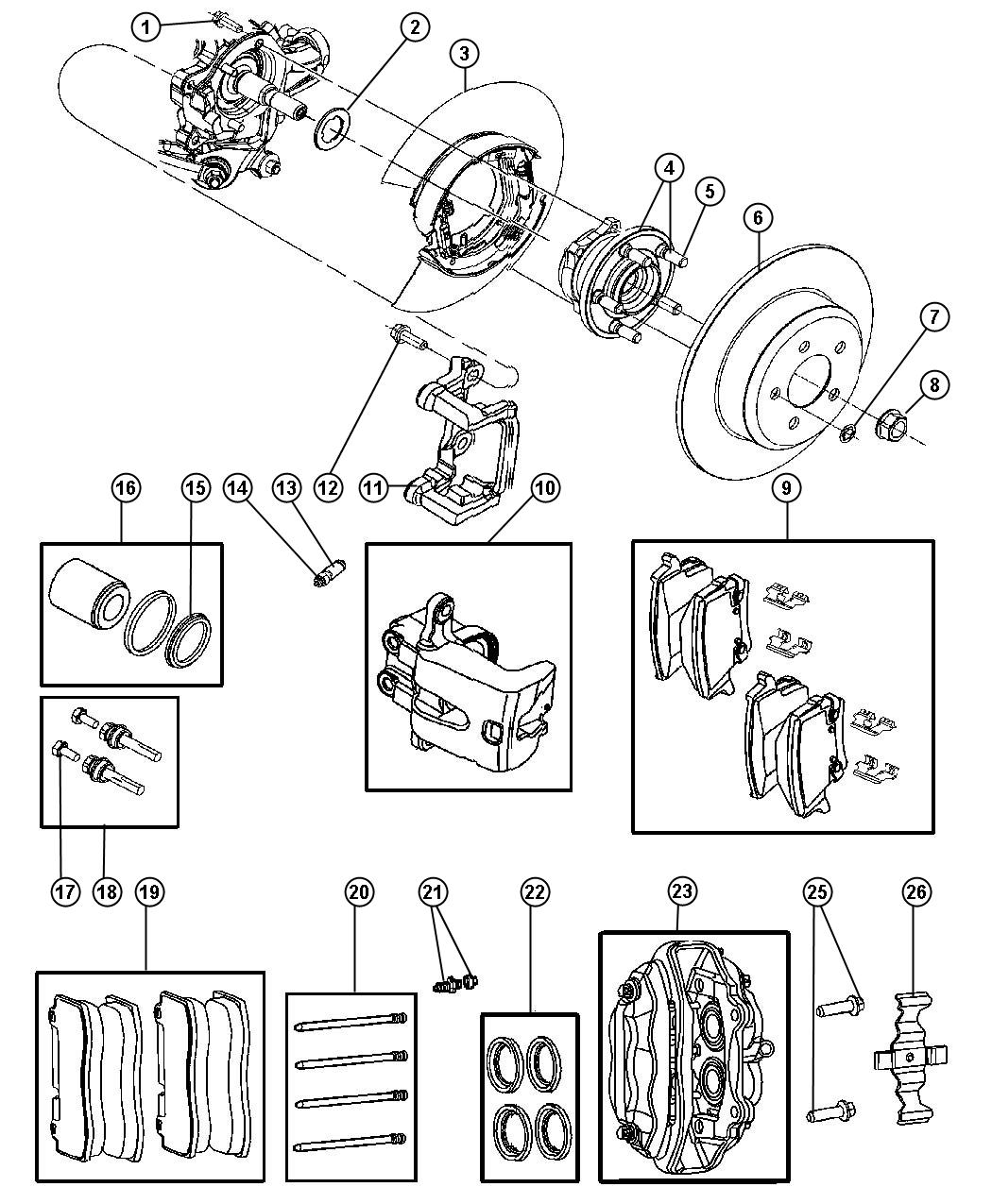 Diagram Brakes,Rear Disc. for your Chrysler