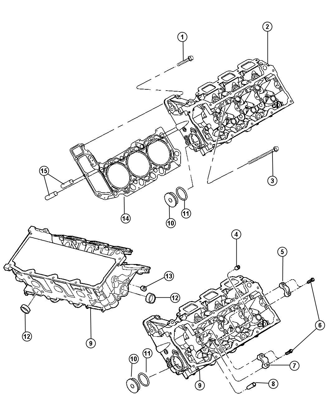 Diagram Cylinder Head And Mounting 3.7L [3.7L V6 Engine]. for your 2004 Chrysler 300  M 