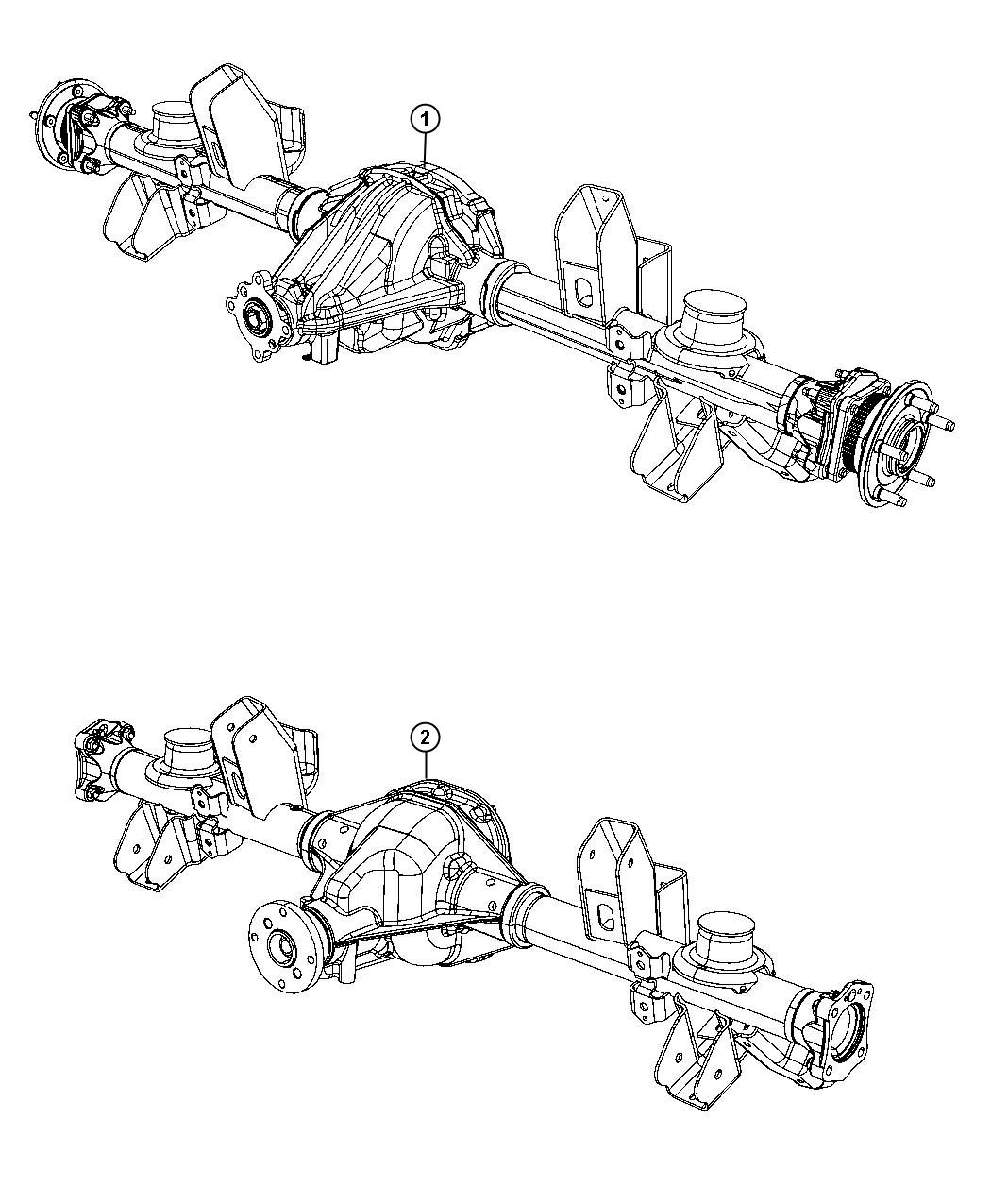 Diagram Axle Assembly,Rear,Corporate 8.25 [213MM Rear Axle] and Dana 44/226MM [Dana 44/226MM Rear Axle]. for your Jeep