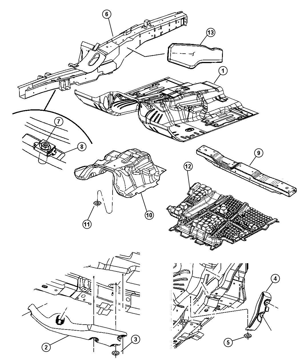 Diagram Front Floor Pan. for your Chrysler 300  M