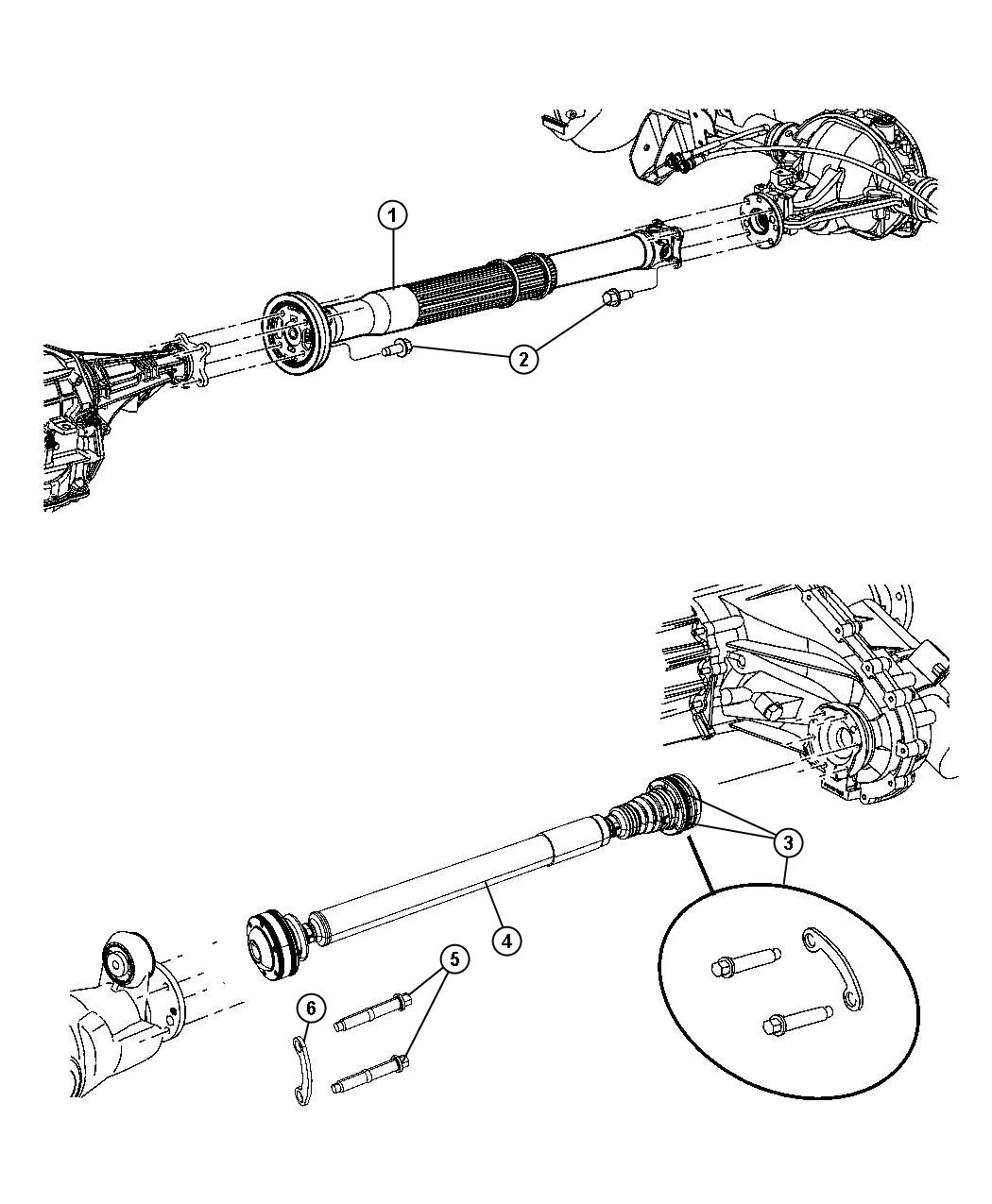 Diagram Propeller Shafts,Front and Rear. for your Dodge Ram 1500  