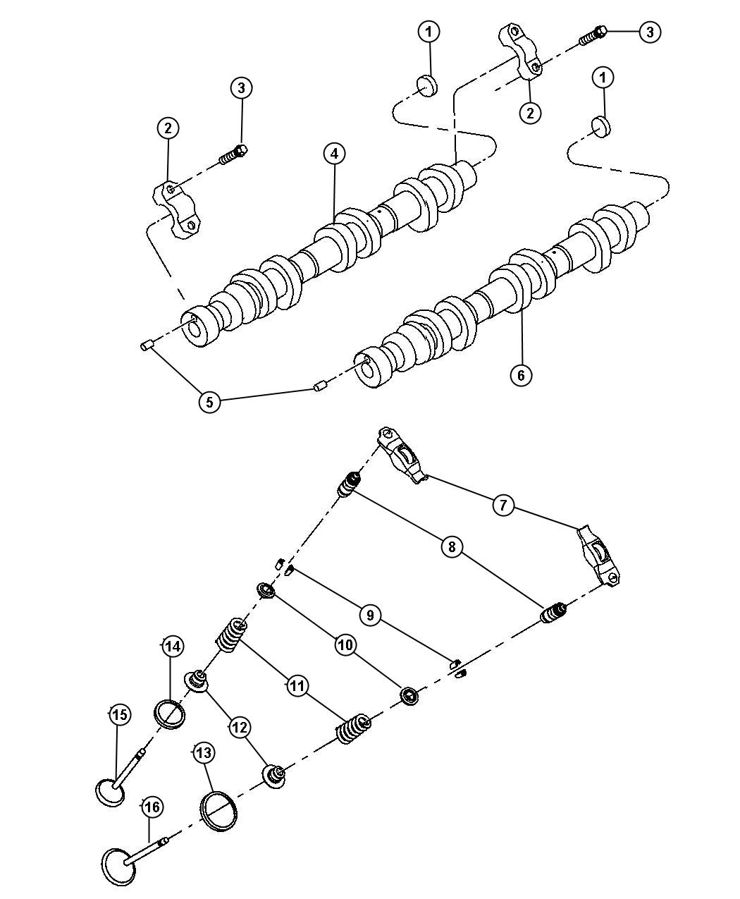 Diagram Camshafts And Valvetrain 3.7L [3.7L V6 Engine]. for your Chrysler 300  M