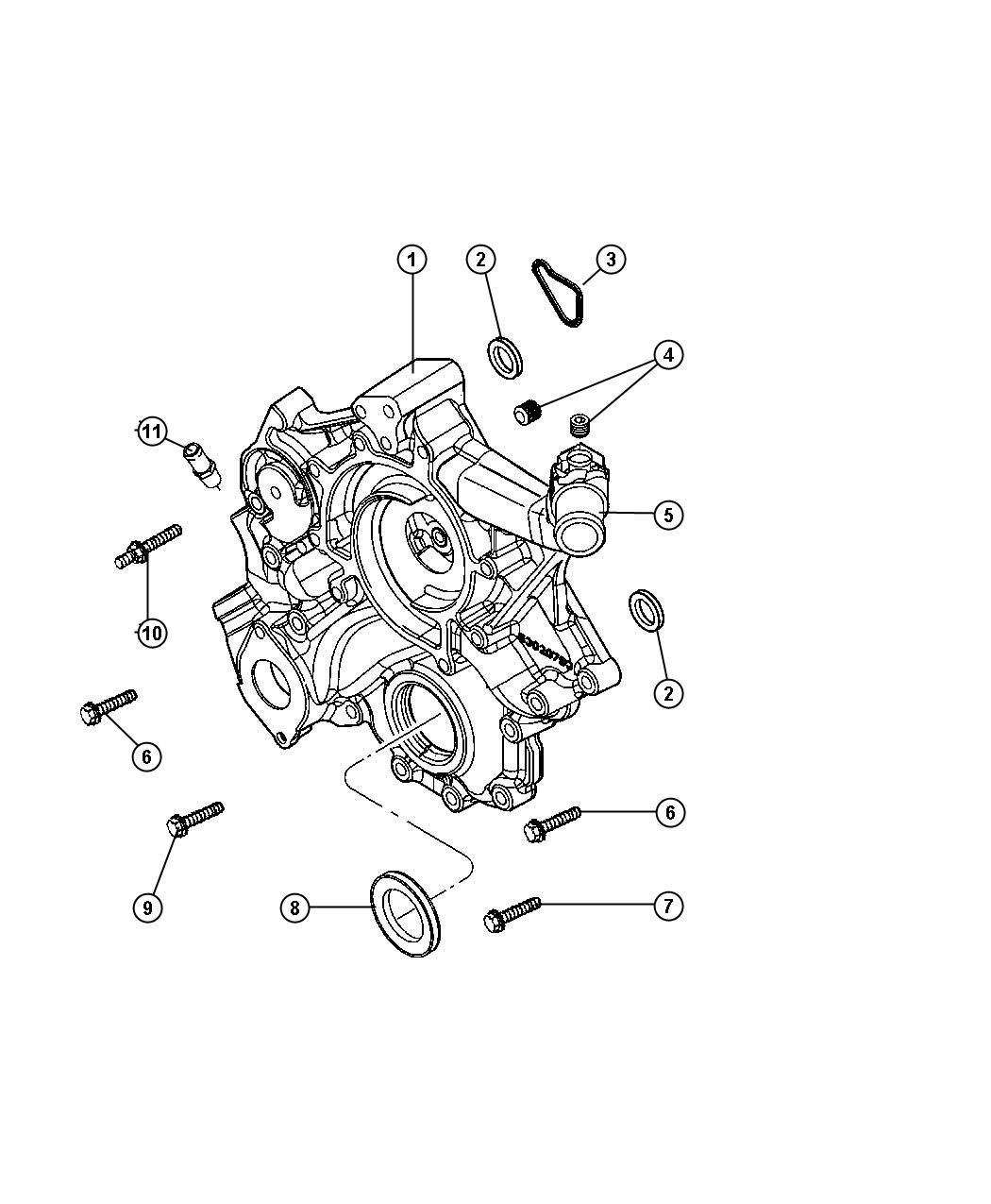 Timing Chain Cover And Mounting 3.7L [3.7L V6 Engine]. Diagram