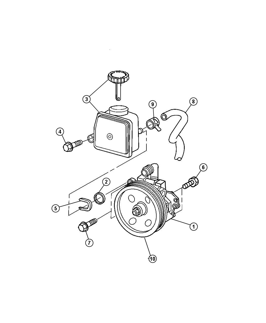 Diagram Power Steering Pump. for your 2000 Dodge Grand Caravan   