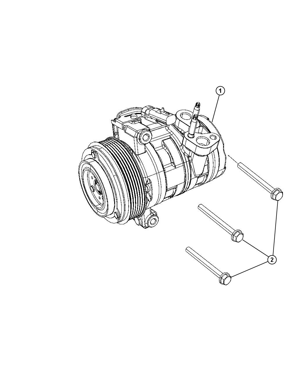 Diagram Compressor and Mounting. for your 2007 Jeep Wrangler 3.8L V6 M/T 4X4 Unlimited Sahara 