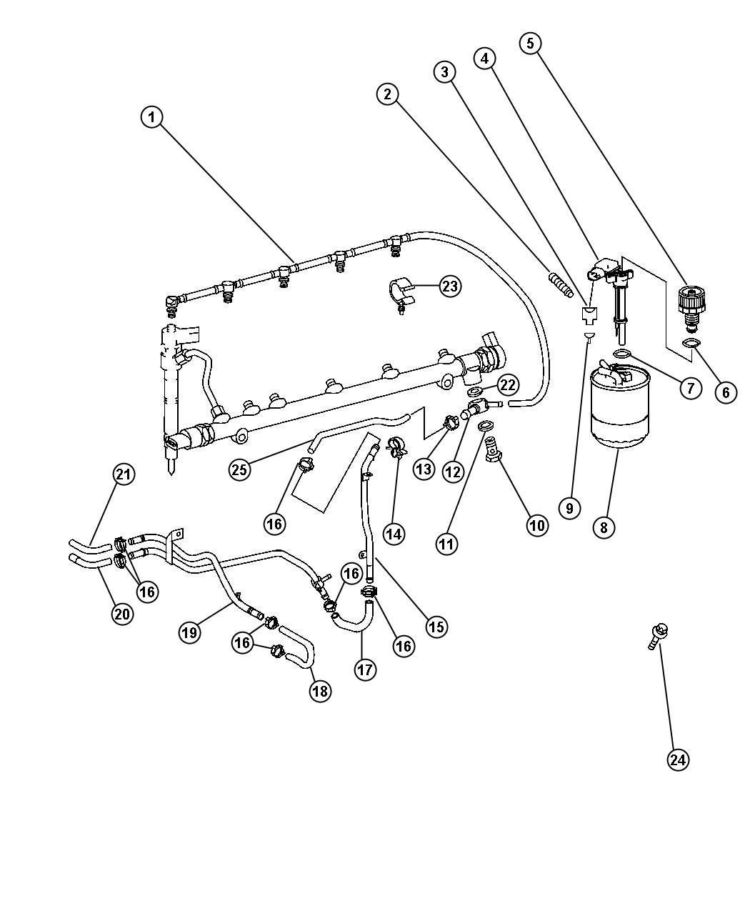 Diagram Fuel Line and Filter. for your Dodge