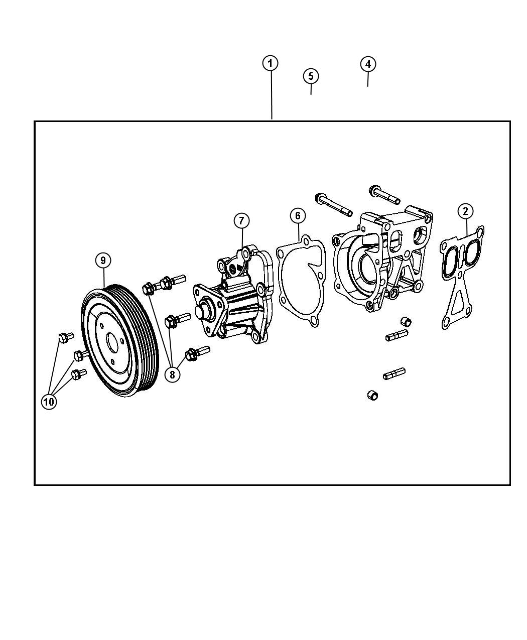 Diagram Water Pump and Related Parts 2.0L,2.4L Gas. for your 2001 Chrysler 300 M  