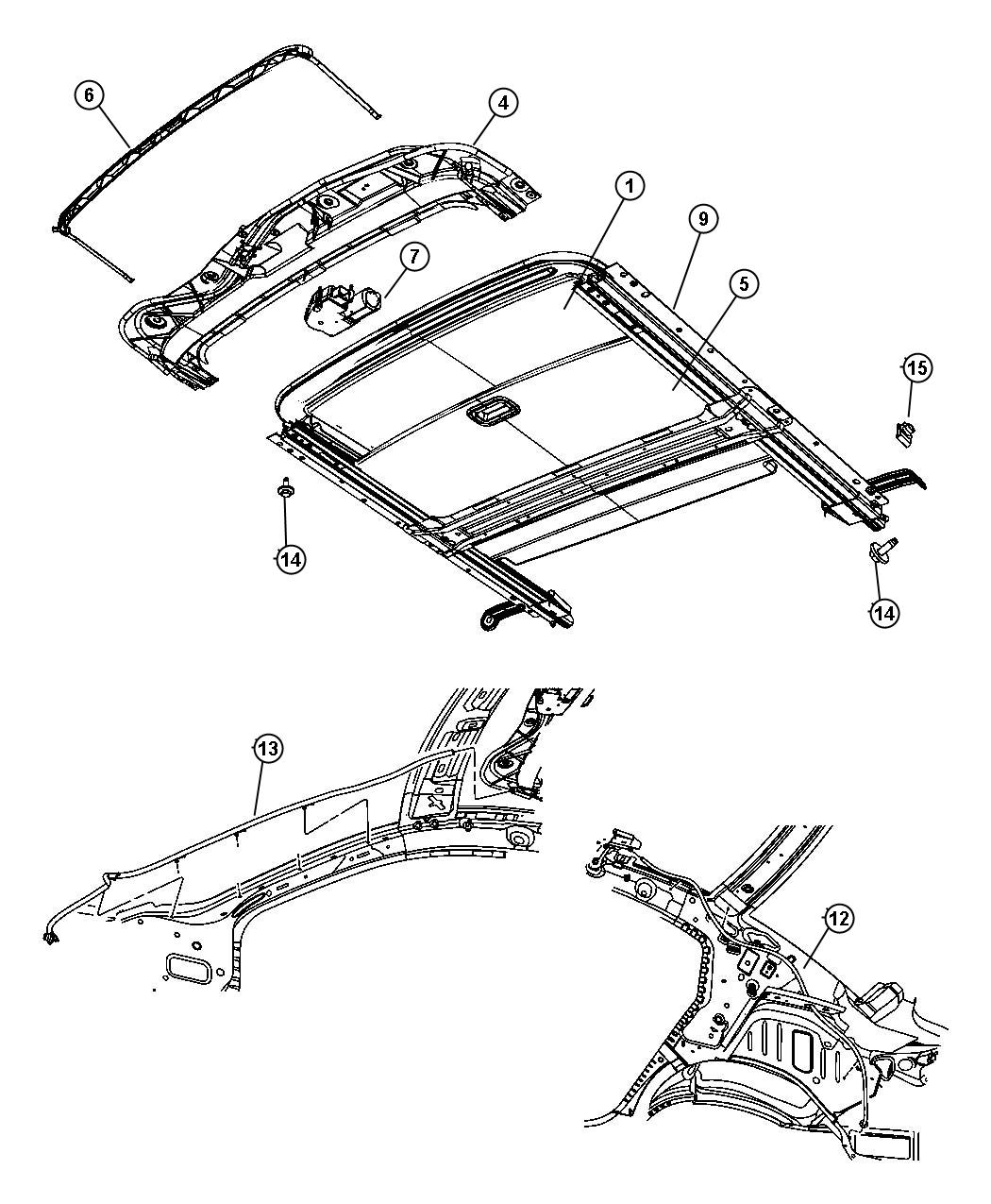 Diagram Sunroof. for your Jeep Commander  