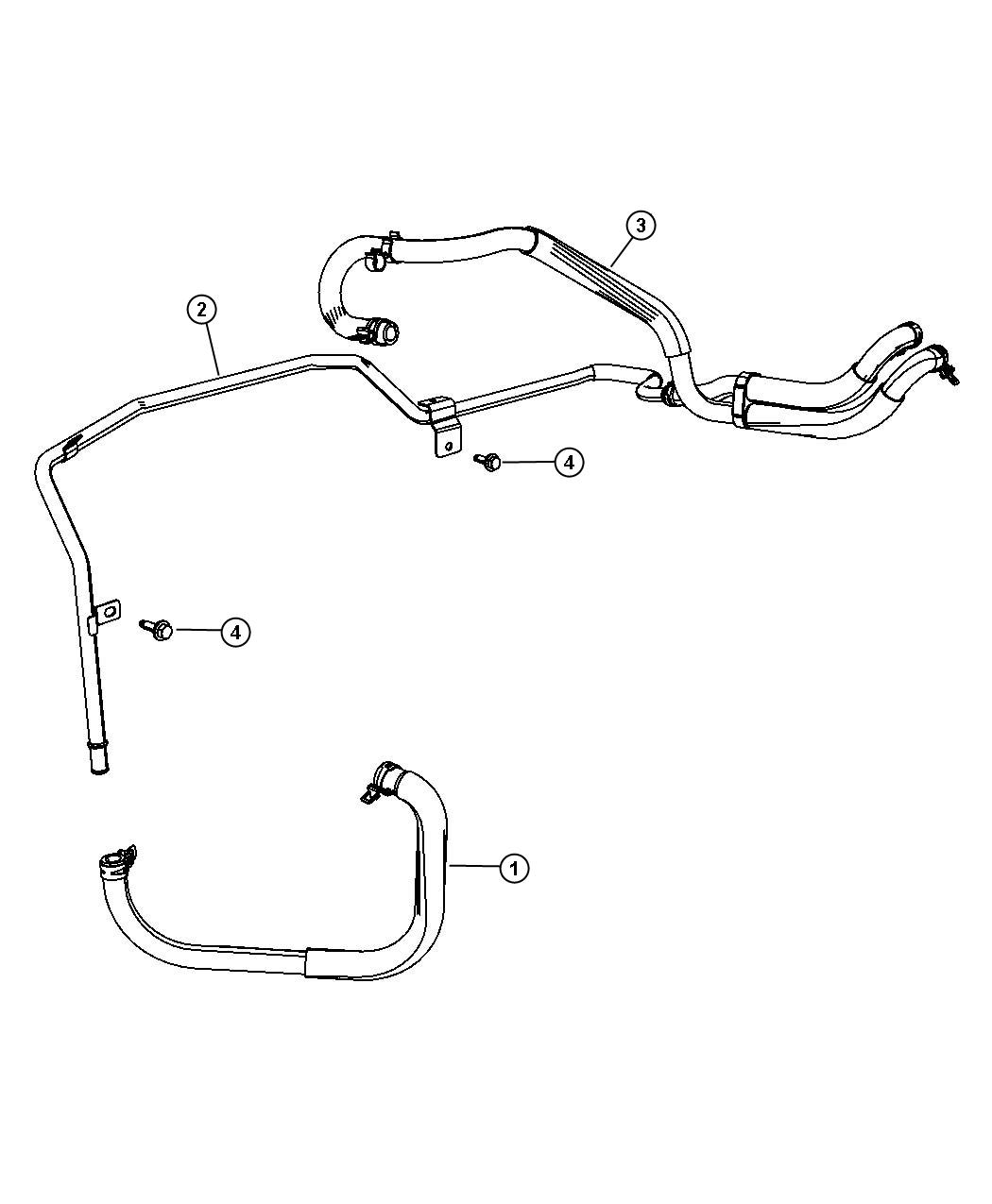 Diagram Plumbing, Heater 2.7L Gas Engine. for your 2013 Dodge