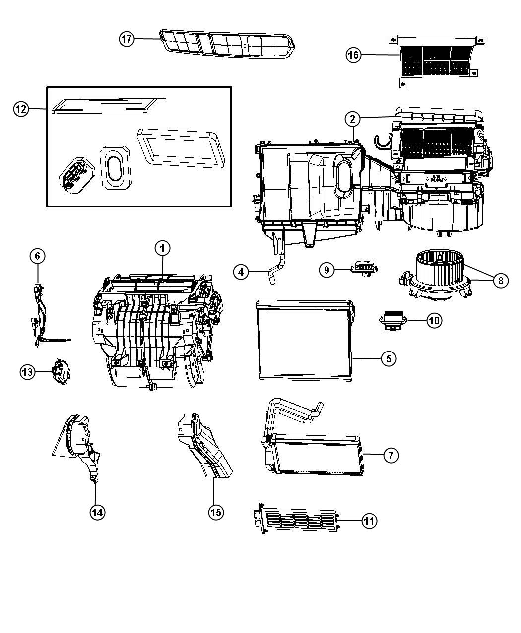 Diagram Air Conditioning and Heater Unit. for your 2002 Chrysler 300 M  