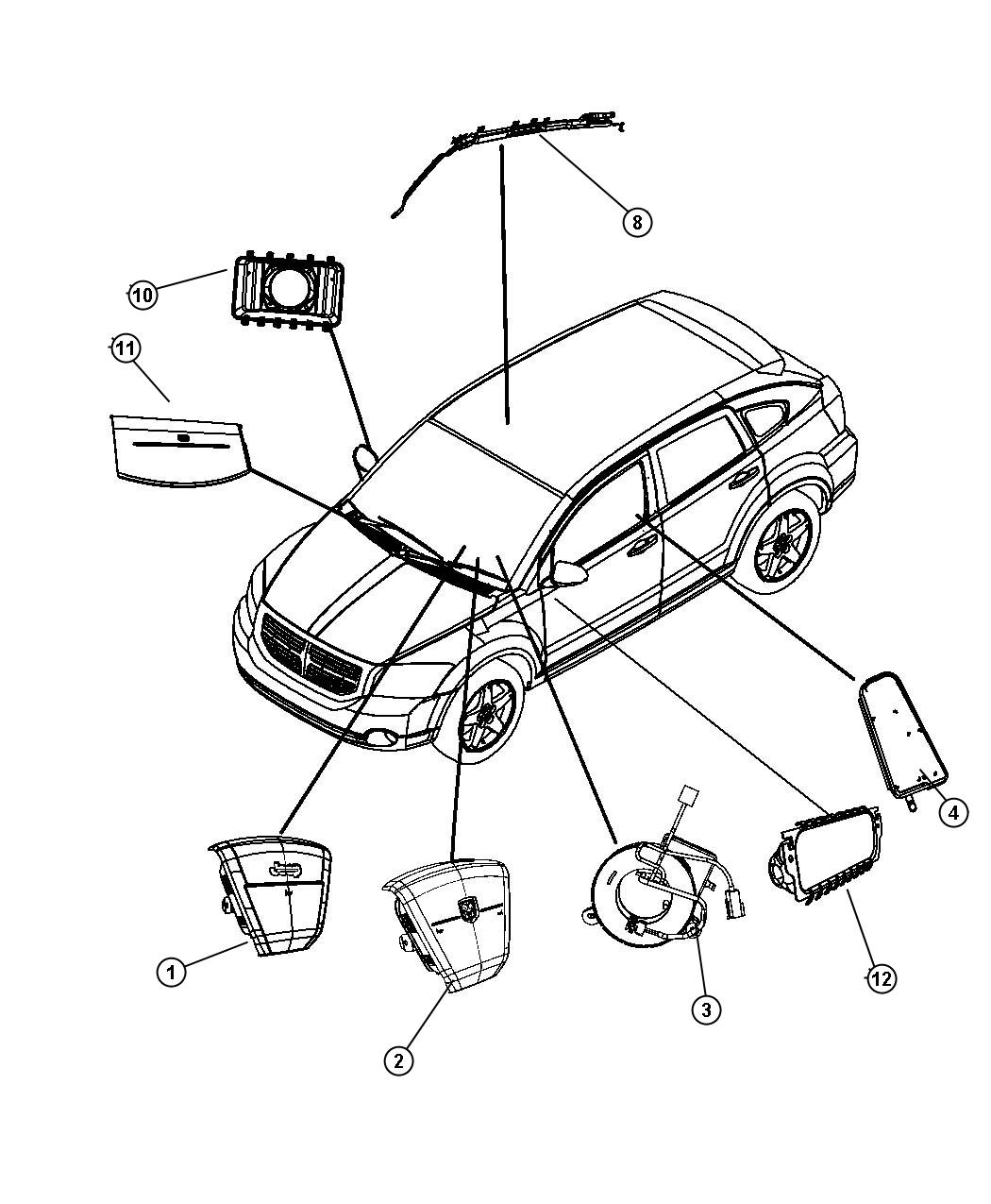 Diagram Air Bags and Clockspring. for your Chrysler 300  M