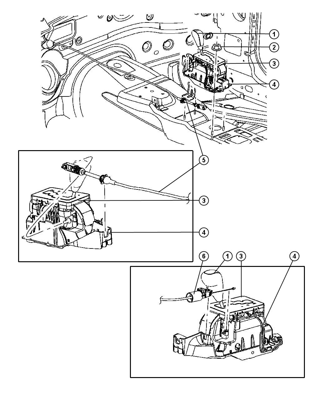 Diagram Gearshift Control, Floor Shift. for your 1999 Chrysler 300 M  