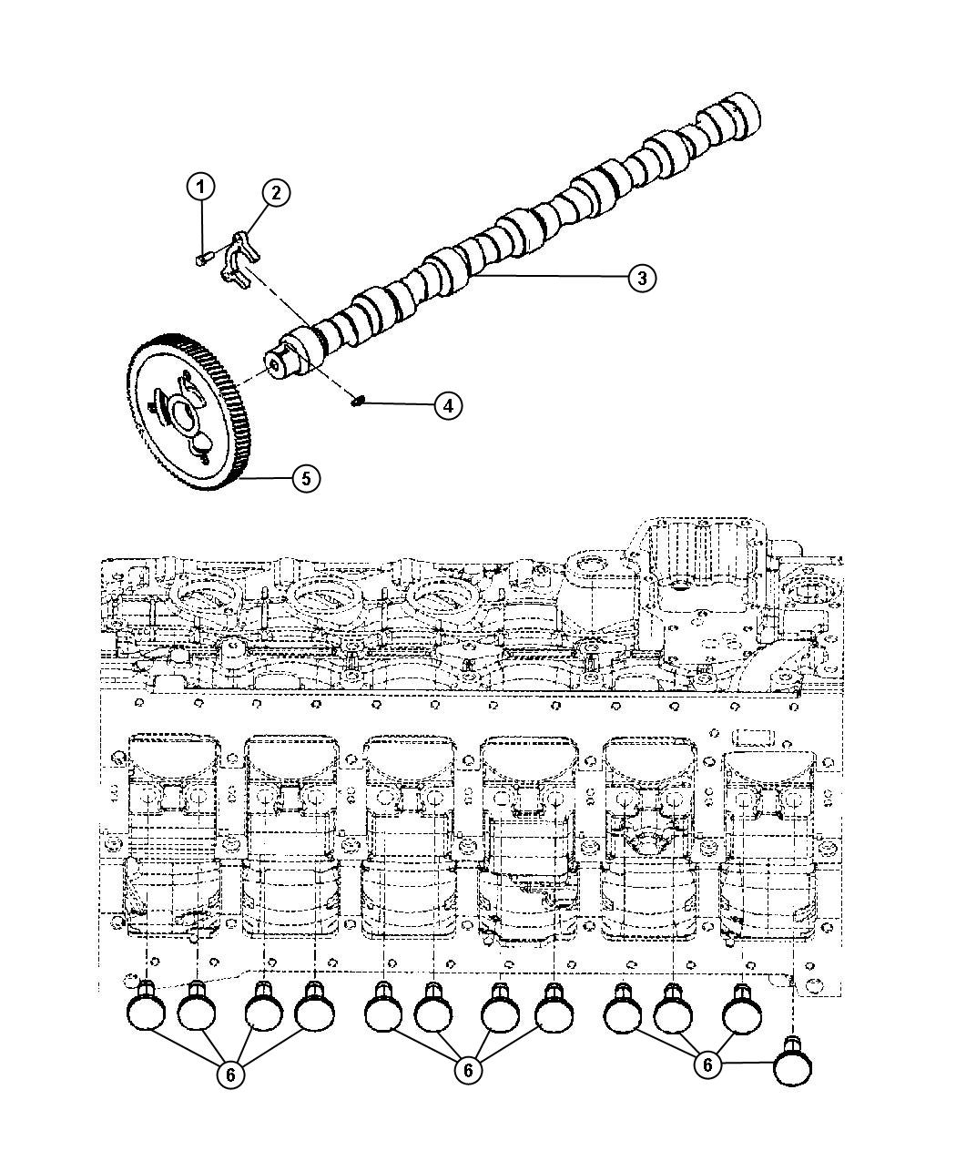 Diagram Camshaft And Tappets 6.7L Diesel [6.7L I6 CUMMINS TURBO DIESEL ENGINE]. for your 2002 Chrysler 300  M 