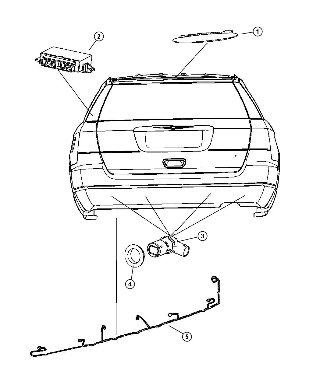 Diagram Park Assist Detection System. for your 2007 Chrysler Aspen   