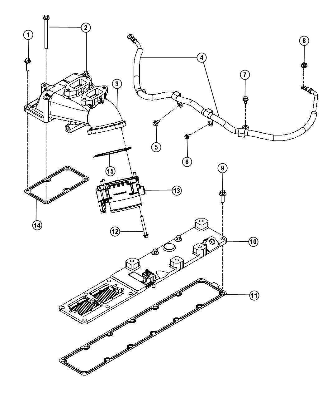 Diagram Air Intake And Air Intake Starting Aid 6.7L Diesel [6.7L I6 CUMMINS TURBO DIESEL ENGINE]. for your 2017 Jeep Cherokee   