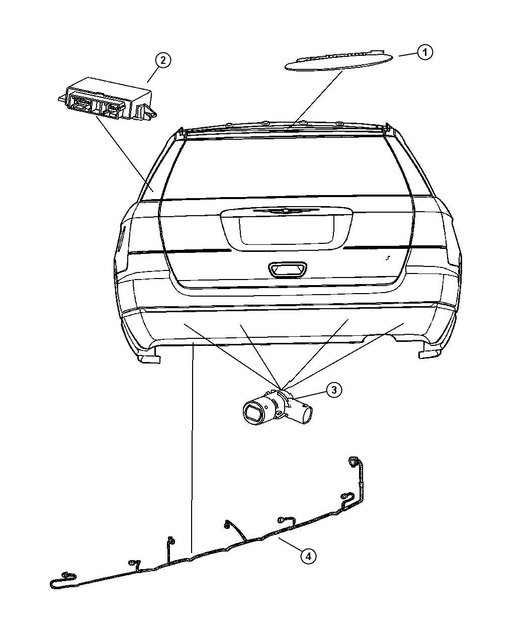 Diagram Park Assist System. for your 2018 Ram 1500  REBEL Crew Cab 