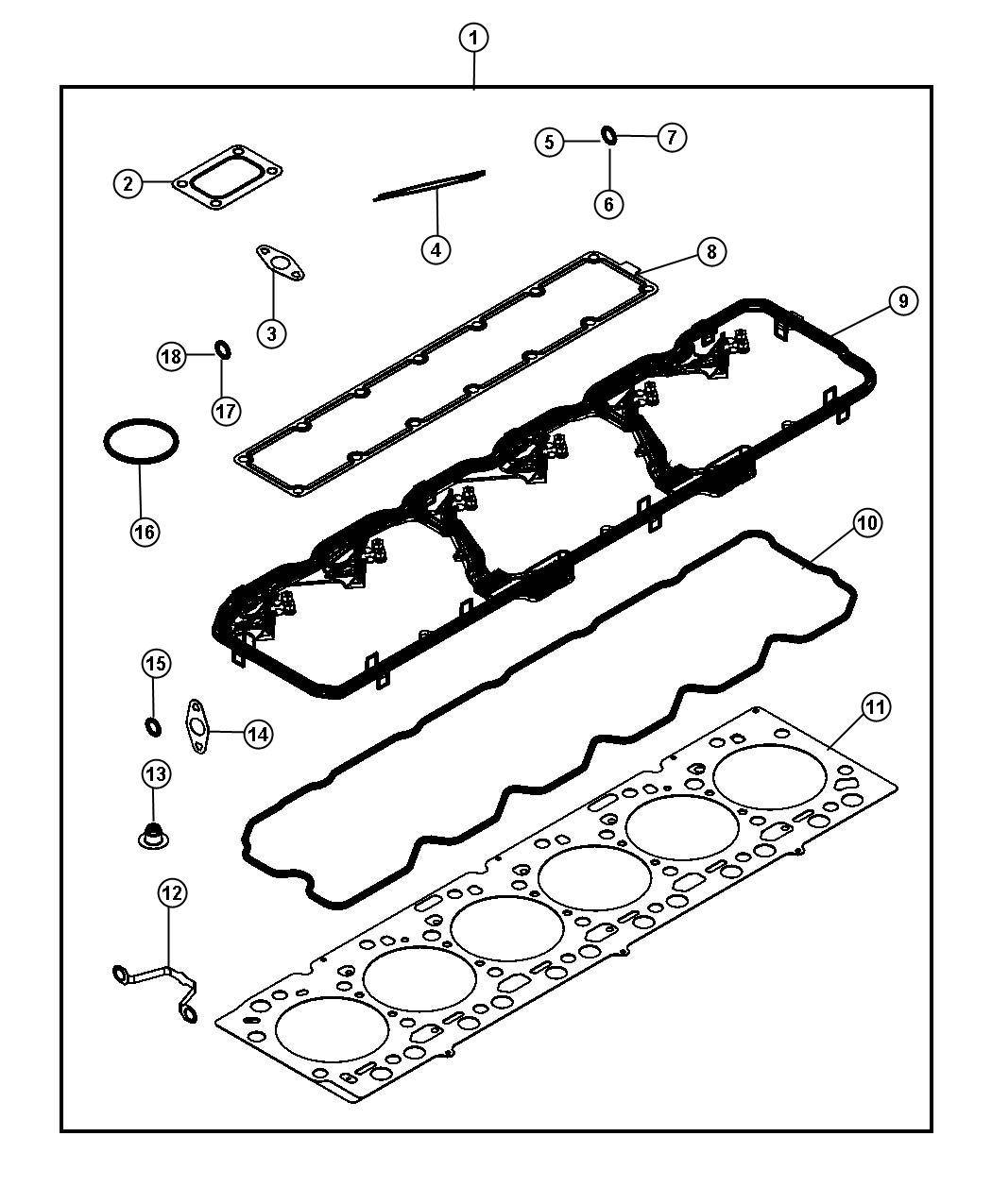Diagram Upper Engine Gasket Package 6.7L Diesel [6.7L Cummins Turbo Diesel Engine]. for your Dodge