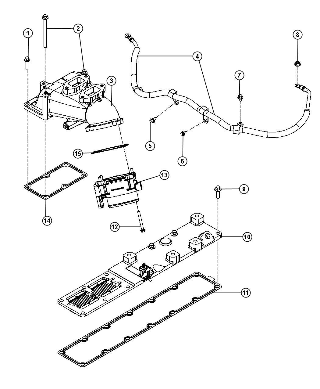 Diagram Air Intake And Air Intake Starting Aid 6.7L Diesel [6.7L I6 CUMMINS TURBO DIESEL ENGINE]. for your 2017 Jeep Cherokee   