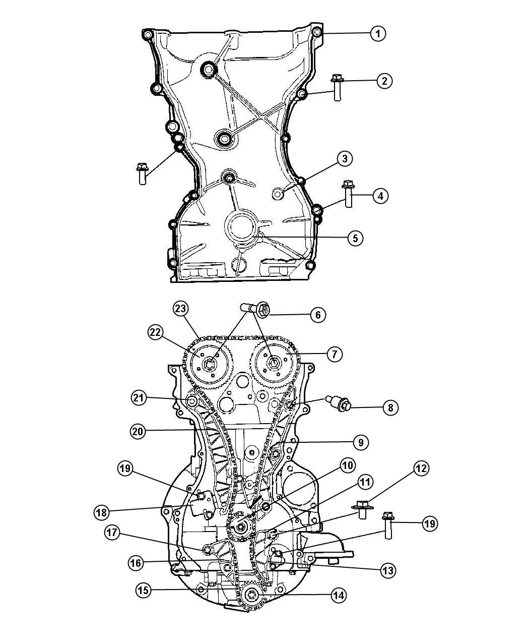 Diagram Timing Chain And Cover 2.0L [2.0L 4 Cyl DOHC 16V Dual VVT Engine]. for your Jeep Compass  