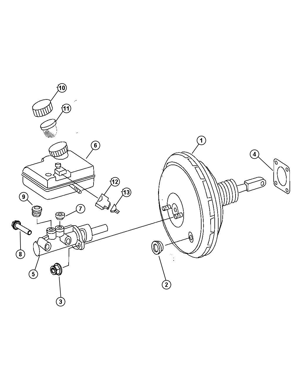 Diagram Brake Master Cylinder. for your 2004 Chrysler 300  M 