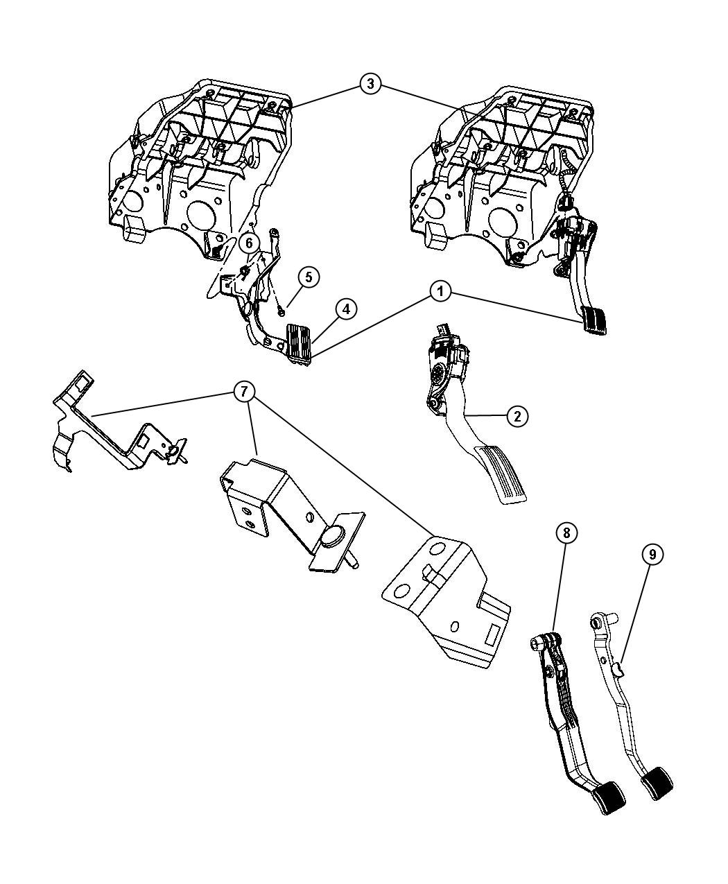 Diagram Pedal Brake Power Adjustable. for your Dodge Ram 1500  