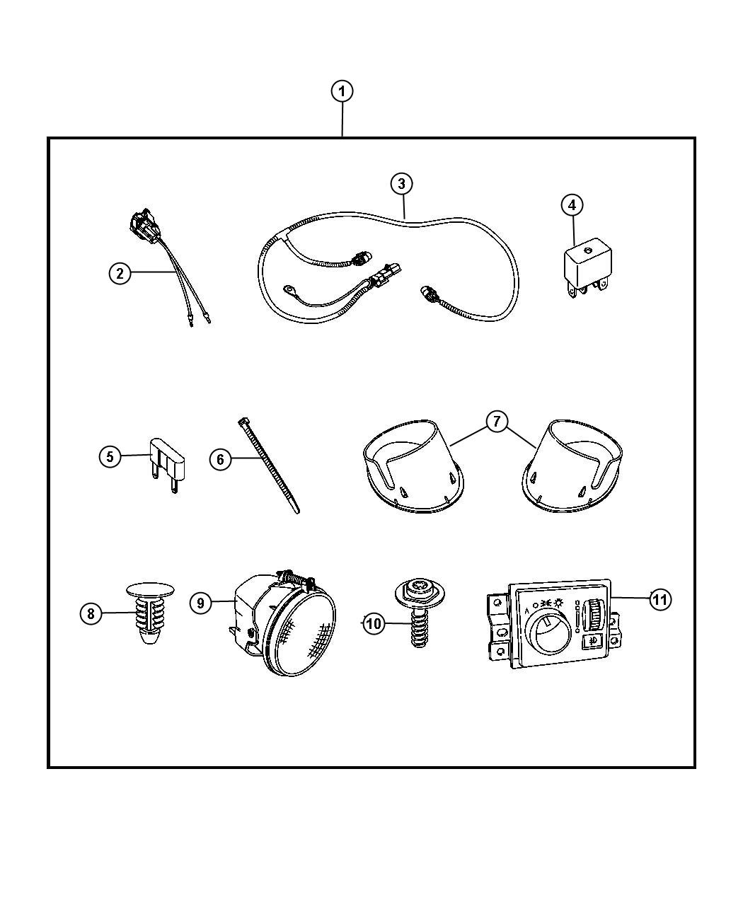 Diagram Light Kit - Fog. for your Dodge NITRO  