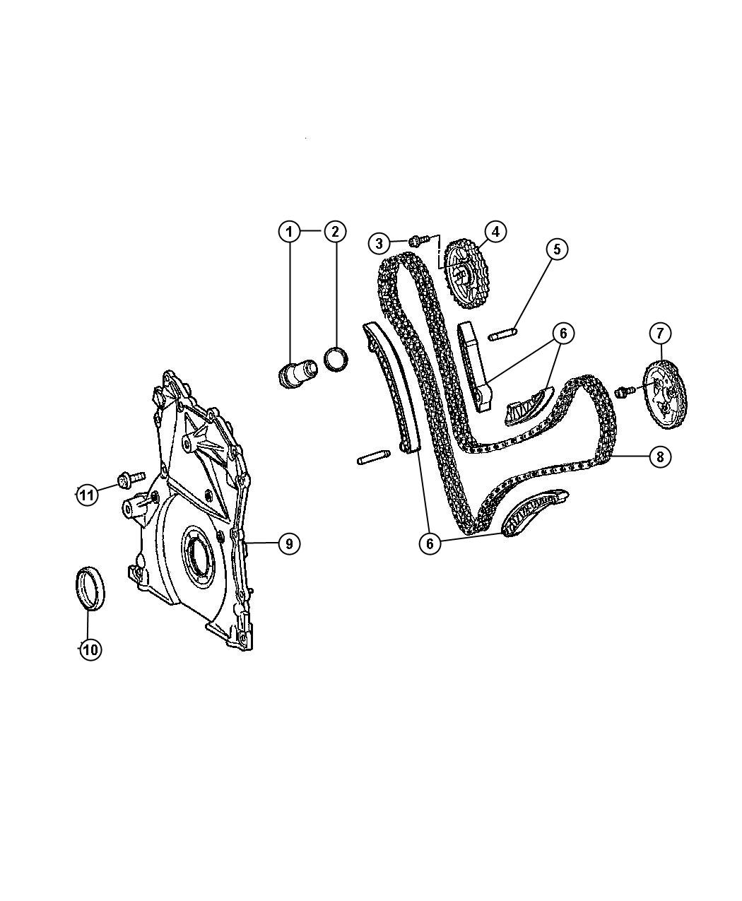 Timing Cover And Timing System 3.0L Diesel [3.0L V6 Turbo Diesel Engine]. Diagram