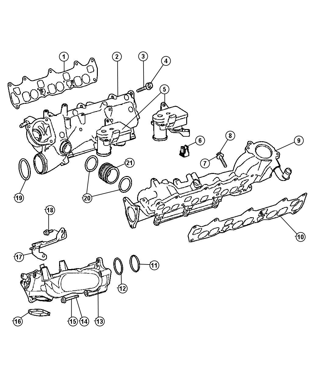 Diagram Intake Manifold 3.0L Diesel [3.0L V6 Turbo Diesel Engine]. for your 2023 Jeep Grand Cherokee LAREDO  