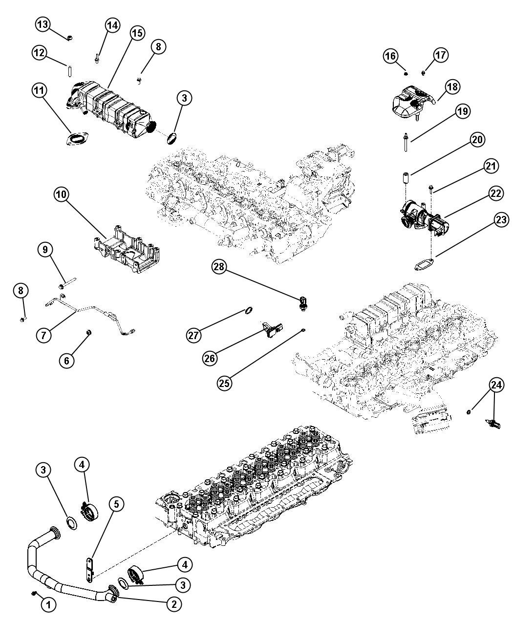 Diagram EGR Systems 6.7L [6.7L I6 CUMMINS TURBO DIESEL ENGINE]. for your Dodge Ram 3500  