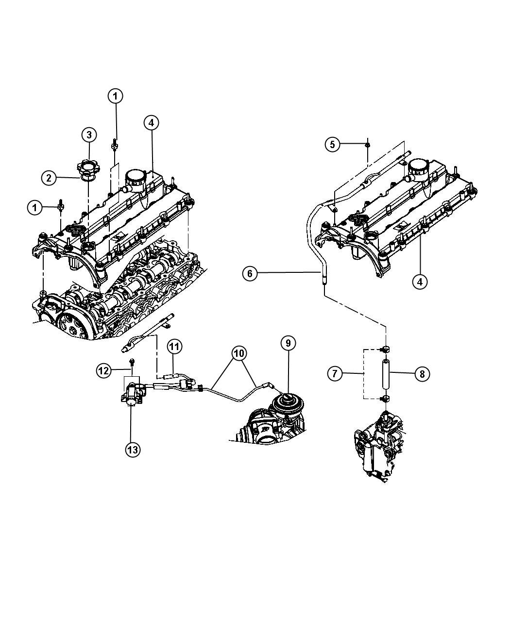 Diagram Cylinder Head Cover 2.8L Diesel [2.8L 4 Cyl TD Next Generation Engine]. for your 2023 Jeep Wrangler   