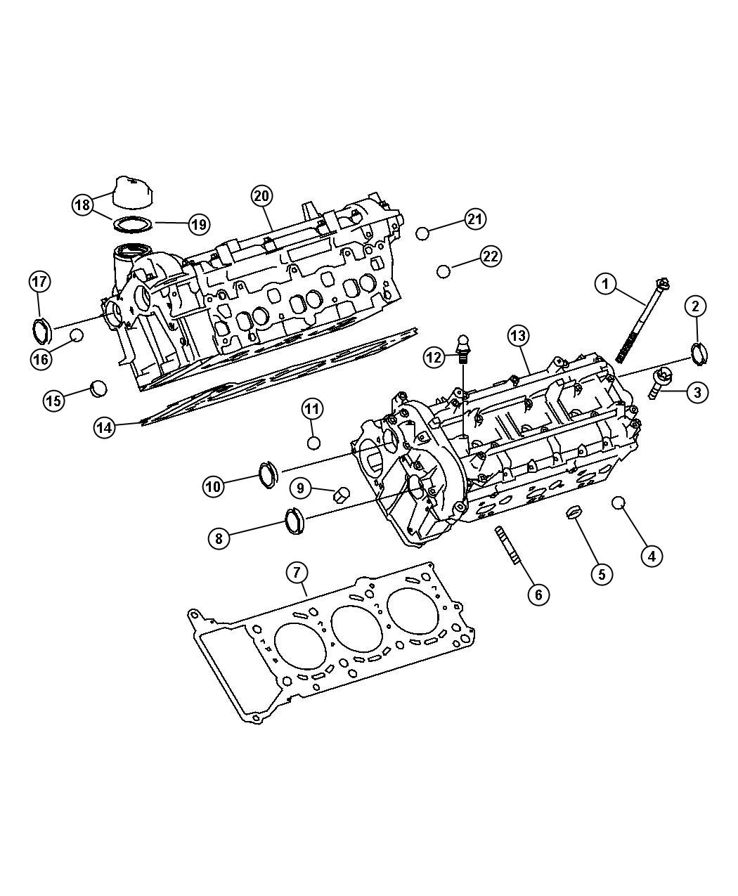 Diagram Cylinder Head. for your Chrysler 300  M