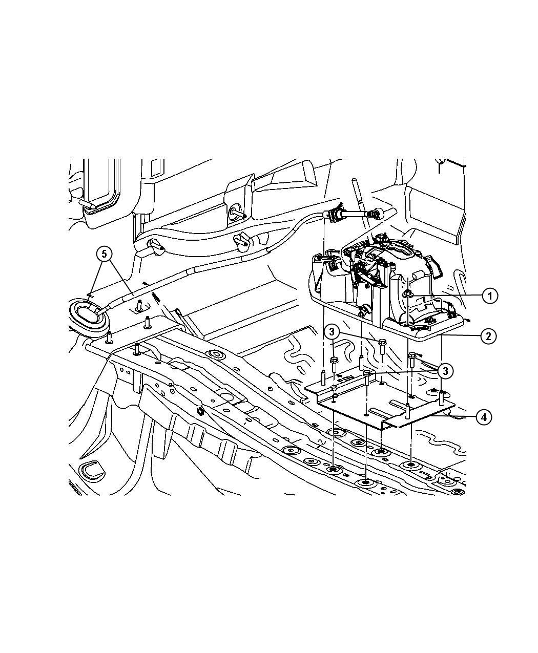 Gearshift Lever and Cable. Diagram