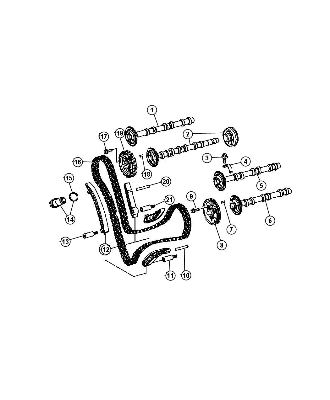 Camshaft and Chain Drive. Diagram