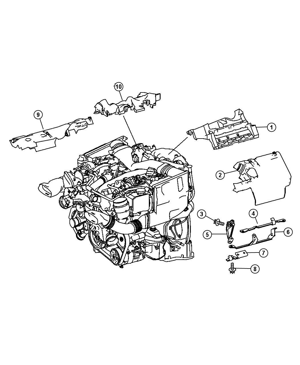 Diagram Cylinder Head Cover Shields. for your Dodge