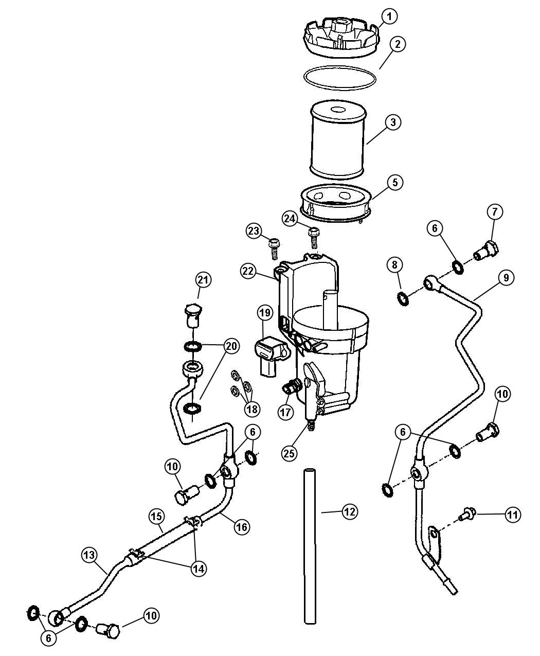 Air Fuel Filter 5.9L [5.9L I6 HO CUMMINS TD ENGINE] 1 of 2. Diagram