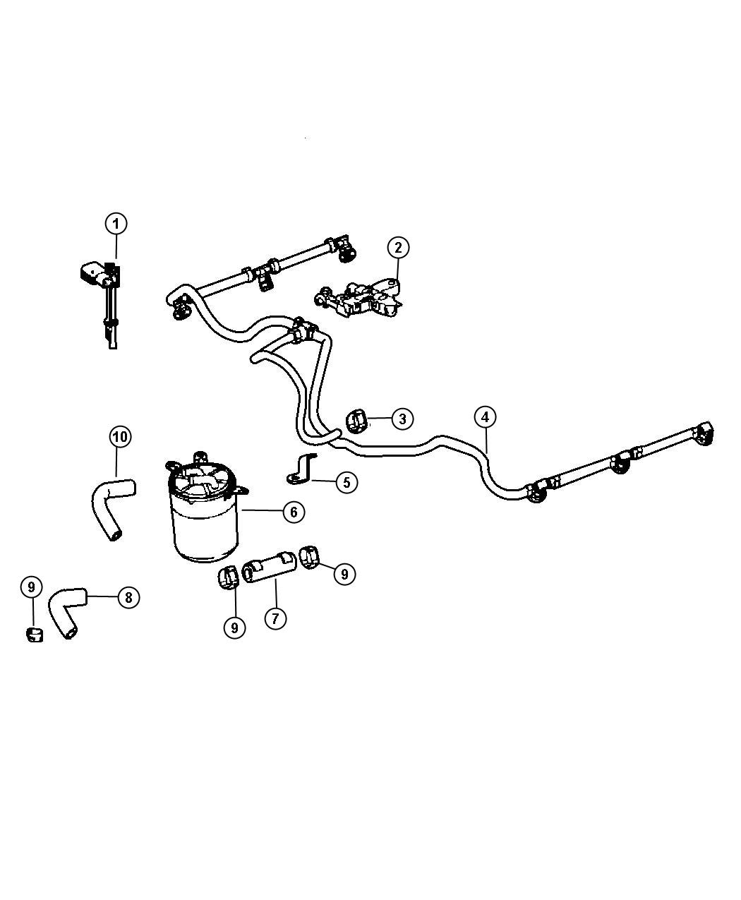 Diagram Fuel Filter and Related Diesel. for your 2009 Dodge NITRO   